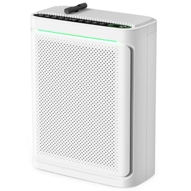 VOOPNU Air Purifiers For Home With Air Quality Display Cover Area Up to 2152 Sq.Ft Equipped with True H13 Washable Filter Air Cleaner with Fragrance Sponge for Bedroom Dorm Room, DH-JHD08(White)