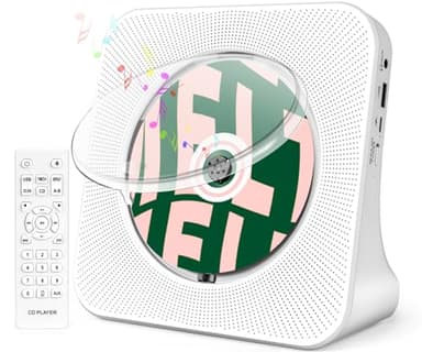 Portable CD Player for Home, ROADOM Desktop CD Players with Speakers, CD Player for Kids, Combo with Bluetooth/FM Radio/Stereo Sound/Remote Control/USB Drive/AUX/Timer/Repeat