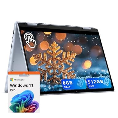 Dell Inspiron 14" 2K 2-in-1 Touchscreen Laptop, AMD Ryzen 5 8640HS, 8GB DDR5, 512GB SSD, Backlit Keyboard, Fingerprint, FHD Webcam, Windows 11 Pro, Ice Blue (Renewed)
