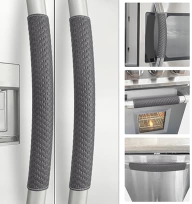 Refrigerator Door Handle Covers, 5 PCS, Performance Appliance Handle Covers, Non-Slip Fridge Door Handle Covers, Keep Your Kitchen Clean, Microwave Oven Dishwasher door Handle Protectors(Carbon Black)