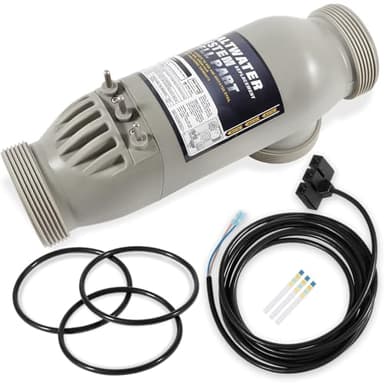 R0452400 Salt Cell Replacement for Zodiac Jandy AquaPure PLC1400 APURE 1400 PLC 700 APURE 700 – 14-Blade Titanium Plates, 16FT Power Cord, 3 O-Rings, 3-Port salt cell , Up to 40,000 Gallon Pools
