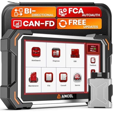 ANCEL DS500BT Bidirectional Scan Tool, Full-System Automotive Diagnostic Scanner with 28+ Services, Injector Coding, DPF/Brake/BMS/Oil/Gear/Throttle Functions, CAN FD Support, Lifetime Free Updates