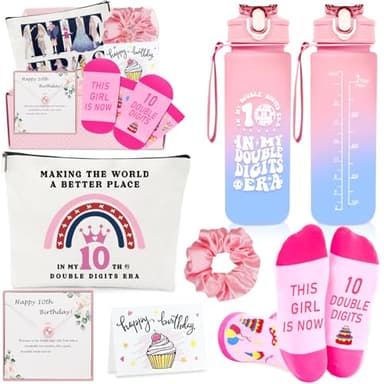 Awfrky Gifts for 10 Year Old Girl, 10 Year Old Girl Birthday Gifts, 10th Birthday Gift for Girls Ideas for Daughter, Sister, Niece, Granddaughter, Popular Double Digits Birthday Gift for Teen Girls