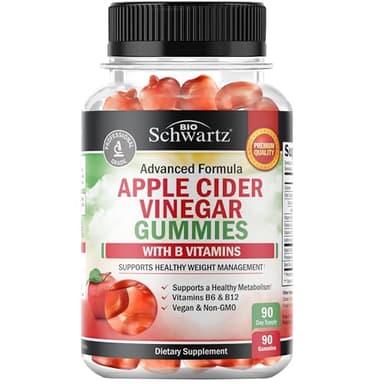 Apple Cider Vinegar Gummies for Weight Loss - ACV Gummies with The Mother for Women & Men - Energy Boost Bloat Digestive & Immune Support - Vitamin B12 B6 B 9 Folic Acid - Vegan Detox Cleanse -90Ct