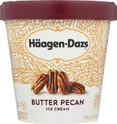 Haagen-Dazs Butter Pecan Ice Cream Frozen, pint, butter_pecan, 14 Ounce