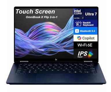 HP OmniBook X Flip (Next Gen Spectre x360) 2-in-1 Copilot+ PC Laptop 14" Touchscreen 2K Display (Intel Ultra 7-256V, 16GB LPDDR5X, 1TB PCIe SSD, Backlit KB, TB 4, WiFi 6E, 5MP IR Webcam, Win 11 Pro)