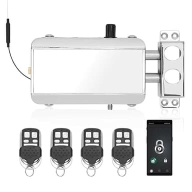 Casmer Remote Control Deadbolt Lock, Anti-Theft Keyless RV Door Locks with 4 Remotes Contol and App. Remote Contorl Lock fit for Home, Hotel, Apartment, RV Security etc, 1-Year WA/RY