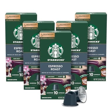 Starbucks by Nespresso Original Line Dark Roast Espresso, 50-count Espresso Pods