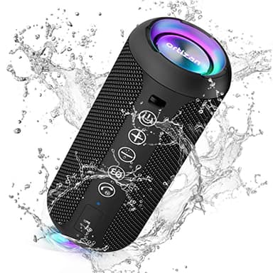 Ortizan Portable Bluetooth Speaker (1nd Gen), IPX7 Waterproof, Wireless, Big Sound and Deep Bass, TWS Pairing, 30Hrs of Playtime, for Home/Party/Outdoor/Beach, Birthday Gifts for Men Women - Black