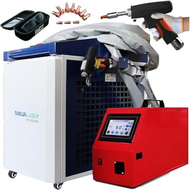 Tax Inclusive 1200W Handheld Laser Welder, 4 in 1 Fiber Laser Welding Machine for Stainless Steel/Aluminum/Carbon Steel/Brass(0.2-4mm), MAX/Racus 300% Efficiency, Continuous Work&Easy to Operate, 220V