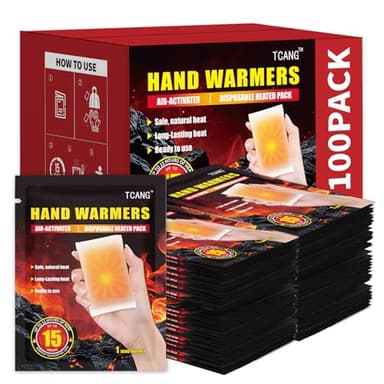 100 Pack Hand Warmers Disposable - Up to 15 Hours of Heat - Super Long Lasting Air Activated Warmers, All Natural & Portable for Body, Hands & Toes - Odorless Hot Warmer Gifts for Winter Work