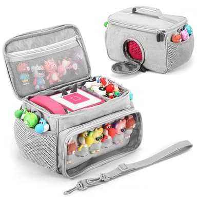 PISOSN Portable Carrying Case Compatible with Toniebox Starter Set and Tonies Figurines, Carrying Bag for Toniebox 2 & Accessories (Gray)