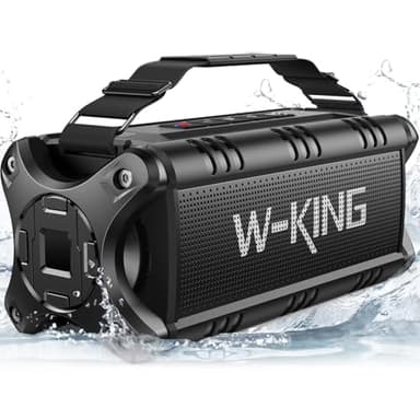 W-KING Bluetooth Speaker, 90W Max Portable Outdoor Speaker Loud, IPX6 Waterproof/50W Deep Bass Subwoofer/40H/EQ/Dual Pairing/TF/AUX, Large Boombox Speakers Bluetooth Wireless for Party/Beach/Jobside
