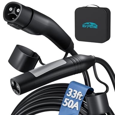 33ft Extension Cord for Tesla Charger 11kW 50A 240V Extension Cable for NACS Charger Compatible with Model 3/Y/X/S/Cybertruck, Extension Cord with NACS Plug for Level 1 & 2 Tesla Wall Connector