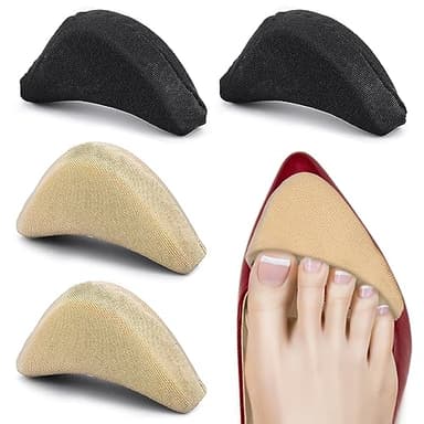 WLLHYF 2 Pairs Soft Sponge Adjustable Shoe Filler， Big Toe Plug Foot Brace Shoe Pads Unisex Shoe Too Big Inserts for High Heel Women Reusable Make Big Shoes Fit