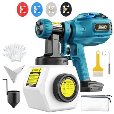 DIYtoolifz Cordless Paint Sprayer Compatible with Makita 18V Battery, 1200ML Electric Spray Paint Gun with 4 Nozzles & 3 Patterns, Quick Side Fill, Easy to Clean for House Painting, Fence(Tool Only)