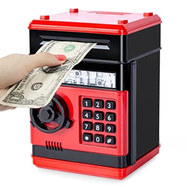 Refasy Children's Toy for 5-7 & 8-16 Year Olds - Piggy Banks & ATM for Boys & Girls - Perfect Birthday & Christmas Gifts - Red