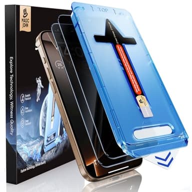 MAGIC JOHN 2 Pack for iPhone 16 Pro [6.3 inch] Privacy Tempered Glass Screen Protector, Auto Dust-Elimination, Bubble Free, Easy Installation, 16Pro 6.3''