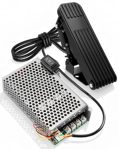 Integrated Foot Pedal and PWM DC Motor Speed Controller Solution, 10-50V 60A/Max 100A, Forward-Reverse, Cooling Fan & Safety Fuse