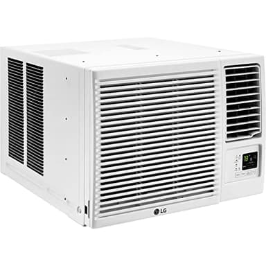 LG 7,600 BTU Window Air Conditioner with Heat, 115V, Cools 330 Sq.Ft. for Bedroom, Living Room, Apartment, with Remote, 2 Speeds, Slide In-Out Chassis, 24-hour Timer, White (Renewed)