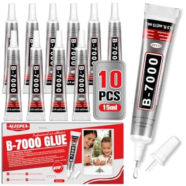 B-7000 Craft Glue for Jewelry Making - 15ml/0.5oz (10 Pack) - Multi-Function B-7000 Super Adhesive Glues Liquid Fusion Glue for Rhinestones Crafts, Clothes Shoes, Fabric, Jewelry Making, Cell Phones
