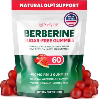 GLP-1 Support Supplement, Sugar-Free Berberine Complex Gummies with Ceylon Cinnamon, Milk Thistle, and ACV [AMPK Metabolic Activator] Berberine Supplement for Weight Loss & Appetite Support