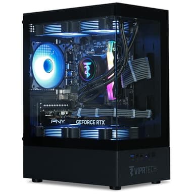 ViprTech Reaper 2.0 Liquid-Cooled PC - AMD Ryzen 7 8700F (5.0Ghz Turbo), GeForce RTX 5060 Ti 16GB, 16GB DDR5, 1TB SSD, Gold Rated PSU, VR-Ready, WiFi, BT, Win 11, Gaming Desktop Computer, Black