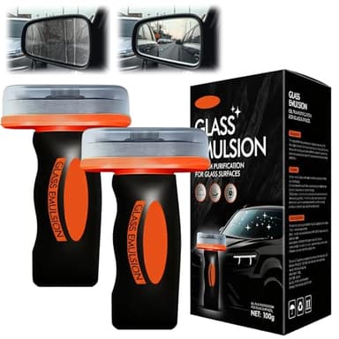 DZCKTFYGRT Glass Oil Film Remover for Car, Oil Film Remover for Car Windshields and Windows,Removes oil film & Smudges, Improve Windshield Clarity for Safe Driving(2pcs)