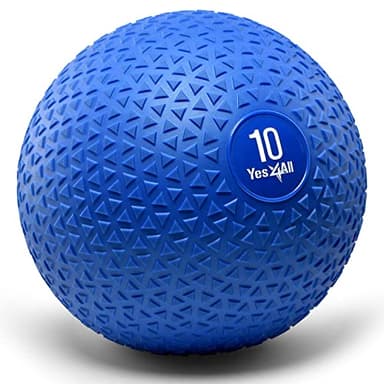 Yes4All Slam Balls, 10-40lb Weighted Ball Weight, Durable PVC Sand Filled Workout Dynamic Slam Ball for Strength Training, Triangle, Blue, 10lbs