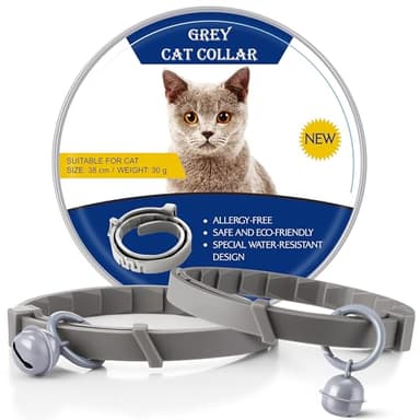 Mysora Natural Flea and Tick Collar for Cats and Kittens, Long Lasting 16 Month Flea Prevention, Plant Based Essential Oil Cat Collar, Adjustable Lightweight Design with Removable Bell, 2 Packs