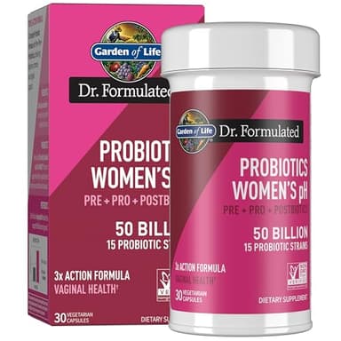 Garden of Life Dr Formulated Once Daily 3-in-1 Complete Prebiotics, Postbiotics & Probiotics for Women, PRE + PRO + POSTBIOTIC Supplement for Women’s Digestive, Immune & Vaginal Health, 30 Day Supply