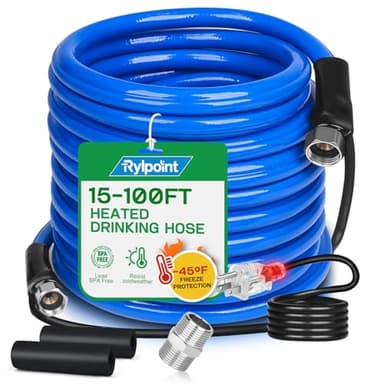 25FT Heated Water Hose for RV,Heated Drinking Water Hose,Lead and BPA Free,1/2"Inner Diameter,Temperatures Down to -47°F,Rv Accessories for Campers, Livestock, Agriculture