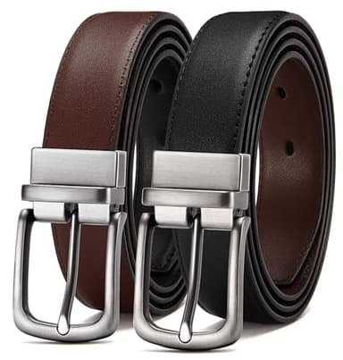 CHAOREN Reversible Belt Men 1 Piece - 1.25" Leather Dress Belt - Trim to Fit for Elegant Style