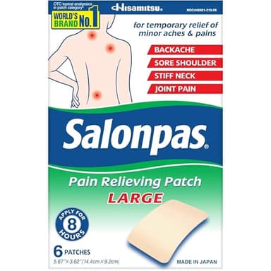 Salonpas Pain Relieving Patches Large - 6 Each, Pack of 5