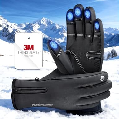 Winter Gloves Men Women Made with 3M Insulation, -20°F GEANI-TEX™ Waterproof Ski Gloves for Cold Weather, 5-Layer Thermal Snow Gloves, 10 Touchscreen Fingers Snowboard gloves for Cycling, Hiking