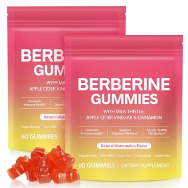 Onznoz Berberine Gummies 1000mg with Ceylon Cinnamon, Milk Thistle, Sugar-Free Berberine Supplement for Metabolism, Immunity, Energy, Gut Health, Berberine Supplement Gummies