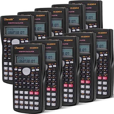 Flutesan 10 Pieces 2 Line Engineering Scientific Calculator Bulk Function Math Calculator Large Display for Student Teacher Classroom High School College School, AAA Batteries Included