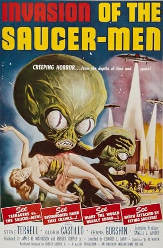 American Gift Services - Vintage Science Fiction Horror Movie Poster - Invasion of the Saucer-Men - 11x17