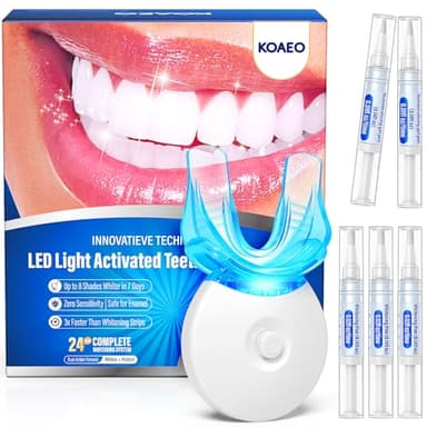 Teeth Whitening Kit – 3 Teeth Whitening Pens + 2 Desensitizing Pens – LED Light – 35% Carbamide Peroxide – Safe & Dentist-Recommended – Fast 7-Day Visible Whitening + Remineralizing Care（Spearmint）