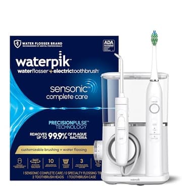 Waterpik Sensonic Complete Care Water Flosser and Rechargeable Electric Toothbrush Combo Set for Teeth Cleaning and Flossing, CC-04, White, Packaging May Vary