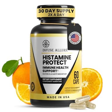 Infuse Allurè - Premium Histamine Block Supplement - Advanced Diamine Oxidase DAO Enzyme for Food-Derived Histamine Intolerance - Made in USA 60 Capsules