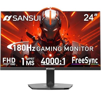 SANSUI Gaming Monitor, 24 Inch 180Hz, FHD 1080P 1ms 110% sRGB Computer Monitor, HDMI DP Ports VESA Support for Game Office (HDMI Cable Included)