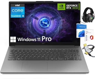 Lenovo LOQ- E 15.6" 144Hz FHD Laptop, Intel Core i5-12450HX, 16GB DDR5, 1TB NVMe SSD, GeForce RTX 3050, RJ-45, HDMI, USB-C,Card Reader, Wi-Fi 6, w/CyberGeek Accessories, Win 11 Pro