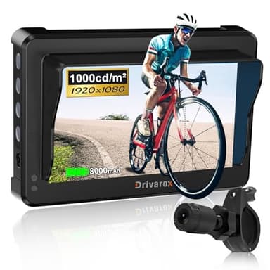 Drivarox Bike Camera with 8000mAh Rechargeable Battery,Bicycle Rear View Camera 4.3" HD 1080P Sunshade, 120°Wide Angle View, Night Vision, Bike Camera for Ebike, Mountain and City Bike