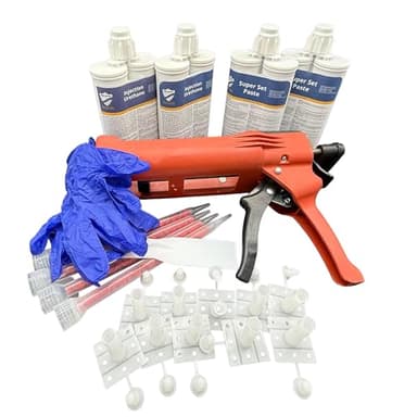 SolidFix Wall Crack Pro Repair Kit - Stops Basement & Foundation Leaks Permanently - Professional Urethane Injection System - DIY Friendly (Repairs 10ft of Cracks - Complete System with Tool)