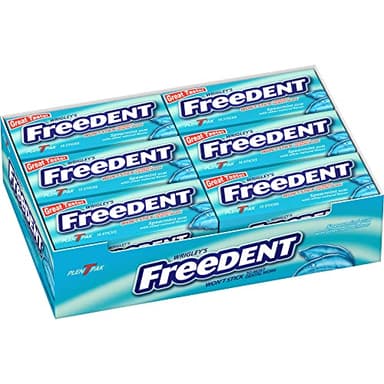 FREEDENT Chewing Gum - WRIGLEY'S Spearmint Flavored, 12 Pack Bulk Gum, 15 Sticks per Pack