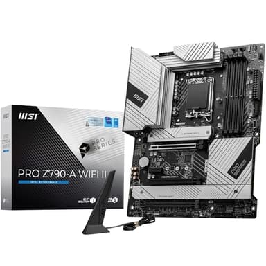 MSI PRO Z790-A WiFi II Motherboard, ATX - Supports Intel Core 14th, 13th & 12th Gen Processors, LGA 1700-80A SPS VRM, DDR5 Memory Boost 7800+MT/s/OC, PCIe 5.0 x16, 4 x M.2 Gen4, Wi-Fi 6E, 2.5G LAN