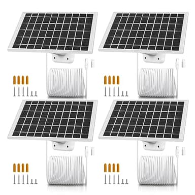 4 Pack 7W Solar Panel Charger Compatible with Arlo Essential 2K Outdoor 2nd Gen, Arlo Essential XL Camera 2nd Gen Solar Panel for Arlo USB C Cam with USB Type C, Micro USB Adapter, IP65 Waterproof
