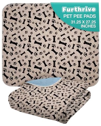 Furthrive Washable Pee Pads for Dogs with Pheromone Attraction, Reusable Puppy Pads, Waterproof Non-Slip Training Pad, 31.25 × 27.25 in, Pet-Friendly for Crates, Apartments, Puppy Supplies (One Unit)