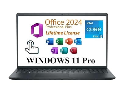 DELL Inspiron 15 3530 Business Laptop, 15.6" FHD Touchscreen, Intel Core i5-1334U, 16GB RAM, 512GB SSD, Lifetime Microsoft Office 2024, Webcam, HDMI, Wi-Fi 6, Windows 11 Pro, Black